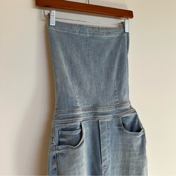 Mother Denim the Tie Back Knee Dress Fray in Tinge Size 26 - Picture 4 of 15